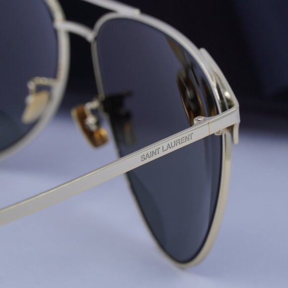 Saint Laurent SL279 005 Aviator Sunglasses - Gold/Grey - Picture 3 of 9